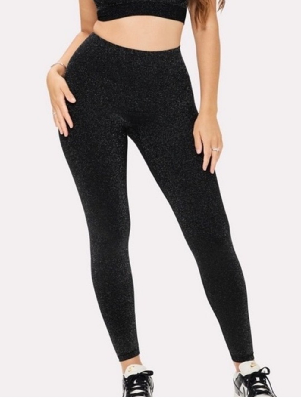 Yitty Naked Luxe Shaping Booty Lift Leggings Women's M/L Silver Black